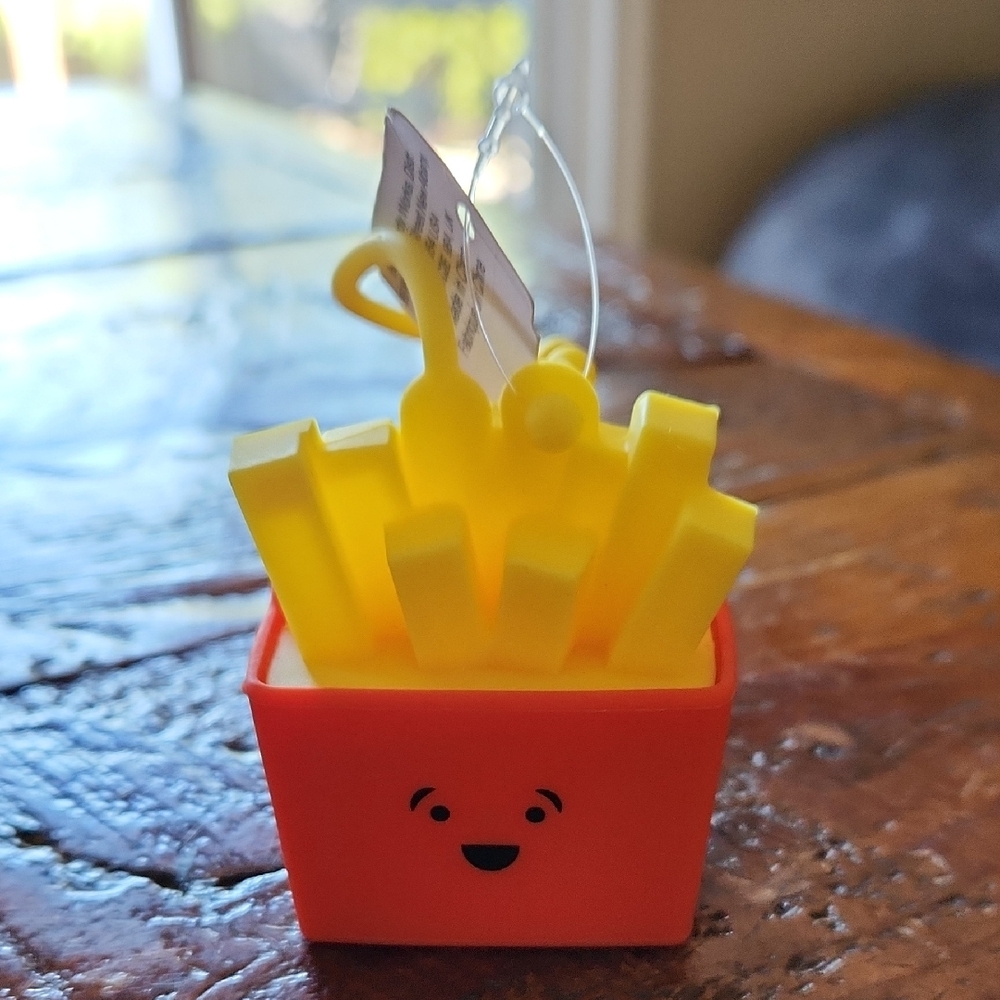 French Fry Keychain - Yellow Fries with Red Container PocketBac Holder
